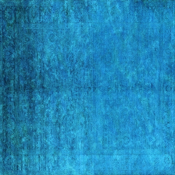 Ahgly Company Indoor Square Persian Light Blue Bohemian Area Rugs, 7' Square