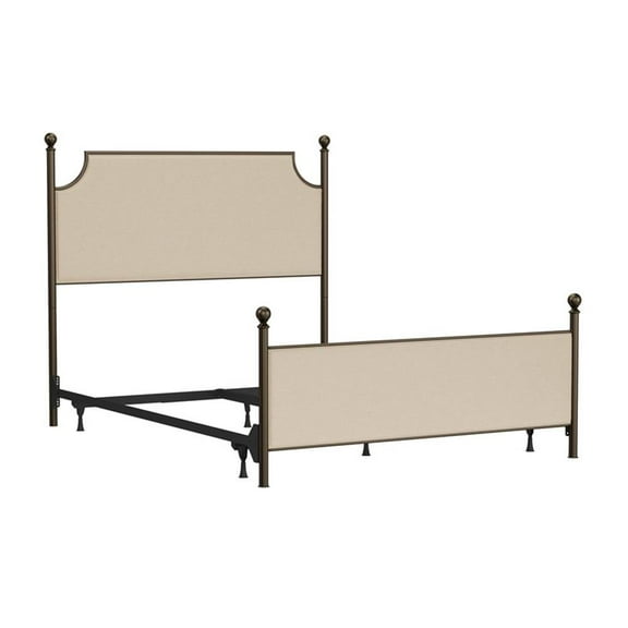 Bowery Hill Modern Metal Queen Bed Set With Frame in Bronze Finish