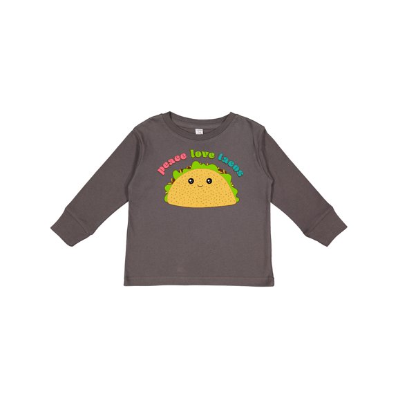 Inktastic Peace Love Tacos Boys or Girls Long Sleeve Toddler T-Shirt