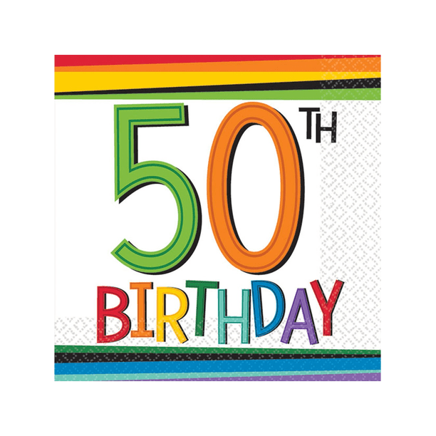 50Th Birthday Beverage Napkins