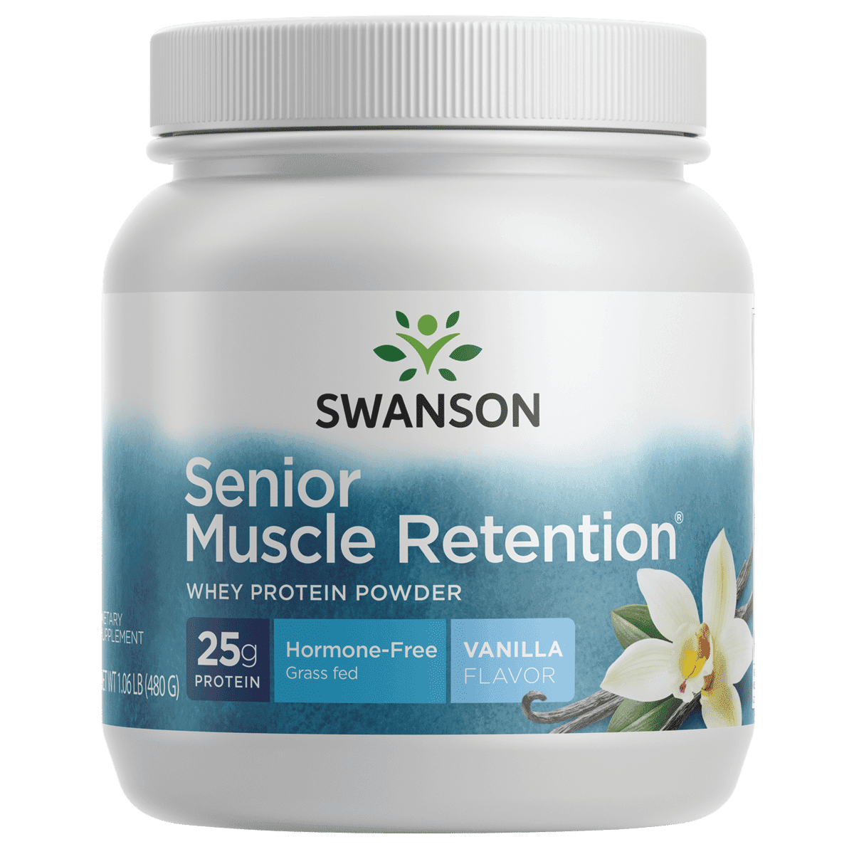 Swanson Senior Muscle Retention Protein Powder - Vanilla 1.06 lb Powder