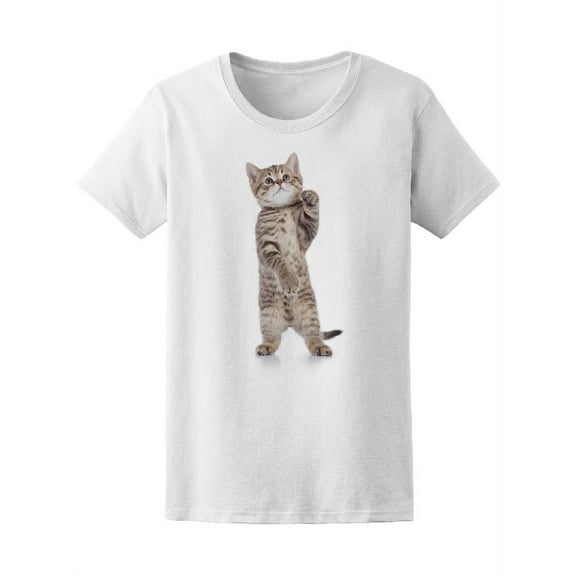 Standing Young Cat Kitten T-Shirt Women -Image by Shutterstock, Female x-Large
