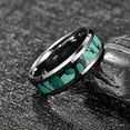 thumbnail image 2 of Men /Women 8mm Tungsten Wedding Rings Turquoise Inlay Engagement Anniversary Band Rings Comfort Fit Size 7-12, 2 of 5