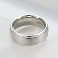 thumbnail image 4 of 8MM Black Matte Silver Rings Wedding Bands Men's Engagement Ring Titanium Steel, 4 of 7