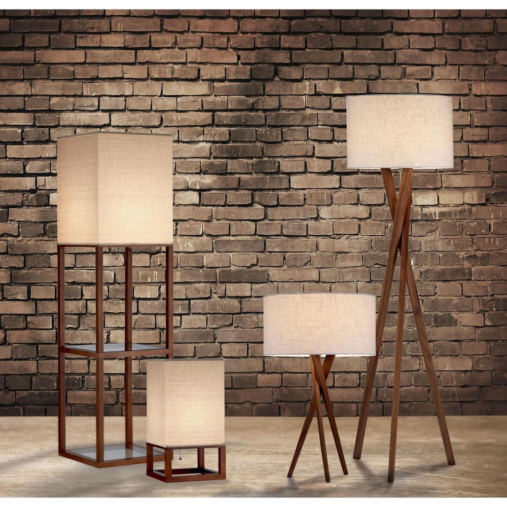 Adesso Brooklyn Floor Lamp, Walnut Wood