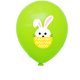thumbnail image 5 of KAKOWELY 40 globos de Pascua creativos con estampado de conejo de dibujos animados, de látex, para fiestas, sin línea (amarillo, azul, rosa, verde y morado)., 5 of 5