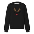 thumbnail image 4 of HNMKIU Hauts pour Femmes Chandails en Molleton de Noël Pulls de Vacances pour Femmes Imprimé Graphique Col Rond Manches Longues, 4 of 4