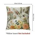 thumbnail image 6 of Happy Easter Bunny Shaped  pillowcase, Embroidered Floral Patterns Cushion Soft Velvet Easter Rabbit Decorative pillowcase for Couch Living Room Bed, Green, 6 of 7