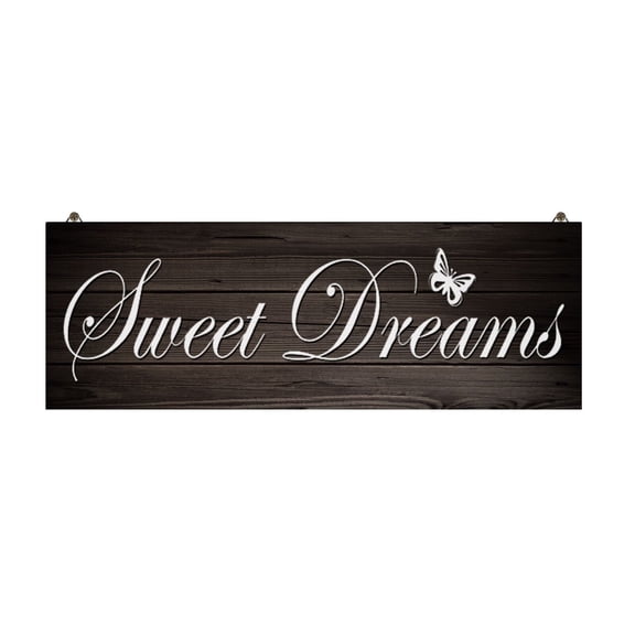 Family Wall Decor, Sweet Dreams Wall Decor Above Bed, Home Wooden Wall Sign, Rustic kitchen Wall Plaque Art Decorations for Farmhouse Bedroom Living Room (13.8 x 4.7 in)