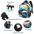 thumbnail image 3 of Whale Airport Backpack Preppy Cute Mini Shoulder School Backpack Lightweight with Adjustable Shoulder Strap Large Capacity Printed Design, 3 of 6