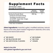 EZ Melts Dissolvable Sugar-Free Kombucha Tablets with SCOBY & Apple Cider Vinegar, Gut Health Supplements for Men & Women, Apple Berry Flavor - 60 Dissolvable Tablets (60 Servings)