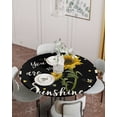 thumbnail image 2 of Fitted Round Tablecloths Table Covers 55-60in,My SunshineSunflower Bee Waterproof Elastic Edged Table Cloth for Kitchen Dining Holiday Party Tables Decor,Vintage Black White Checkered, 2 of 6