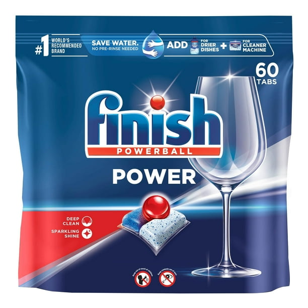 Finish Power 60ct Dishwasher Detergent Powerball Dishwashing