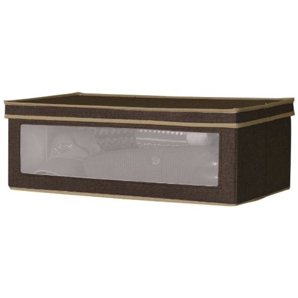Household Essentials Large Vision Storage Box, Coffee Linen