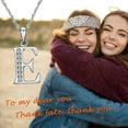 thumbnail image 3 of Gemschest Sterling Silver Initial Necklace for Women Letter E, 3 of 5