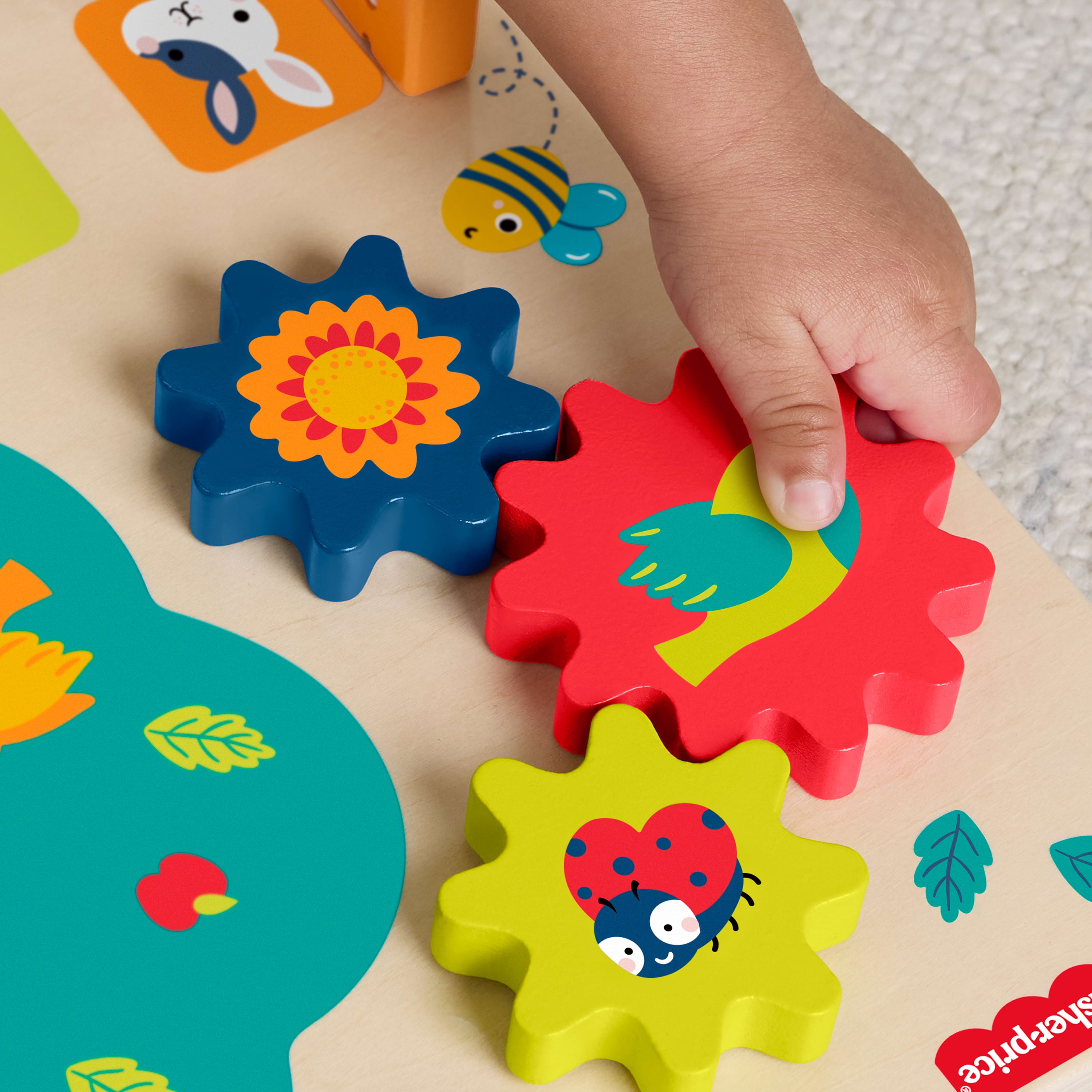 Fisher-Price Wooden Activity Station Baby Busy Board Toy for Developmental Play, 1 Wood Piece, FISHER PRICE WOOD ACTVITY STATION