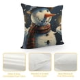thumbnail image 4 of Orinice Snowman Hat Scarf Graphic Decorative Pillow Cover for Home Couch Living Room Bed Sofa, Winter Christmas Theme, 1PC 18x18in, 4 of 5