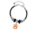 thumbnail image 2 of Delight Jewelry Acrylic Small Paw Orange Wife Celtic Knot Leather Bead Bracelet, 7"+2" Extender, 2 of 4
