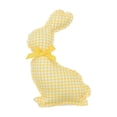 thumbnail image 2 of Handmade Bunny Stuffed Doll - Cloth Art - Plain Ribbon Bowknot - Adorable Easter Rabbit Ornament Toy - Easter Supplies, 2 of 8