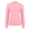 thumbnail image 5 of Baberdicy Women's Half Zip Sweaters Long Sleeve Mock Neck Loose Fit Casual Winter Pullover Tops, Pink Xl, 5 of 6