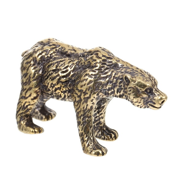 HAKIDZEL 1Set Bear Shaped Figurine for Home and Office Decor in Golden Color