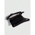 thumbnail image 3 of Women's Black Crocodile Embossed Shoulder Bag with Adjustable Strap, 3 of 6