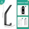 thumbnail image 2 of Modern Wall Hooks (6 Pack) - Black, 2 of 5