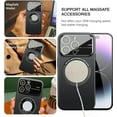 thumbnail image 3 of Magnetic Wireless Charging Phone Case Large Window Glass Anti-Lens Dust For IPhone 15 PRO Hard Case Matte Touch(Black), 3 of 8