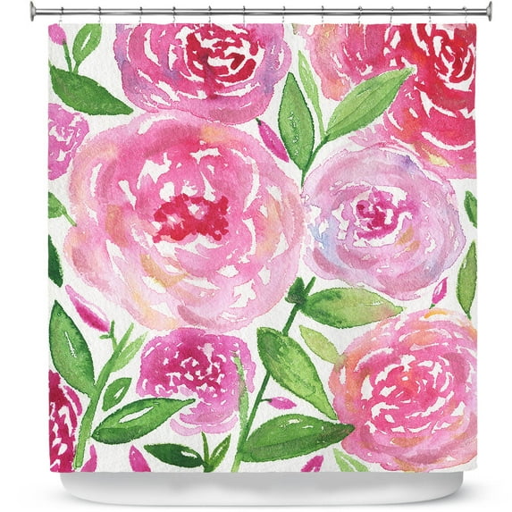 Shower Curtains 70" x 84" from DiaNoche Designs by Noonday Design - Pink Roses