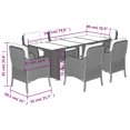 thumbnail image 4 of vidaXL 7 Piece Garden Dining Set with Cushions Grey Poly Rattan, 4 of 5