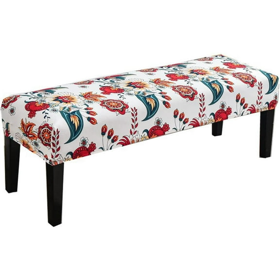 XUELC Stretchable Dining Bench Covers - Washable Slipcover with Non-Slip Straps, Universal Fit for Kitchen, Living Room, and Bedroom Bench Seats