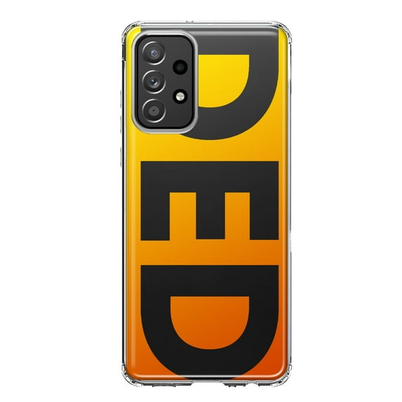 MUNDAZE Samsung Galaxy A33 Shockproof Clear Hybrid Protective Phone Case Orange Yellow Clear Funny Text Quote Ded Cover