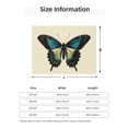 thumbnail image 5 of Yiaed Blue Black Butterfly Art Print Blanket Throw Blanket Soft Cozy Flannel Blanket for Home Bed Sofa Couch Chair-60"x50", 5 of 6