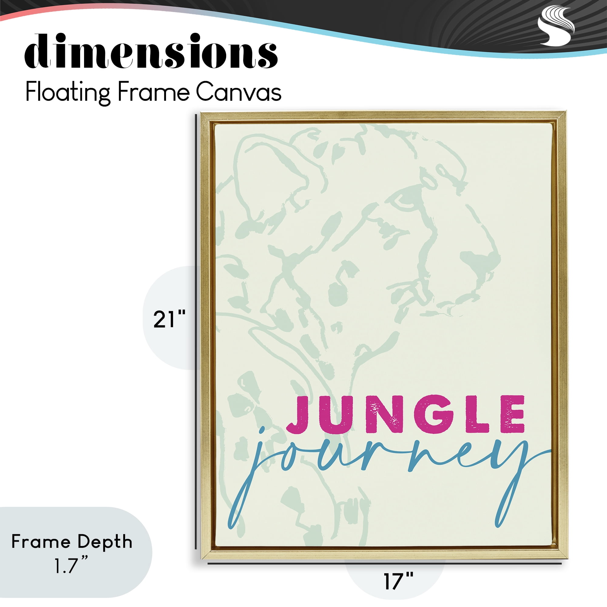 Stupell Industries Jungle Journey Cheetah Gold Framed Floater Canvas Wall Art, design by Lanie Loreth