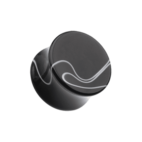 Marble Swirl Acrylic Double Flared Ear Gauge Plug