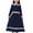 Navy, variant on SDJMa Muslim Long Dress Medium Big Girls Long Sleeve Doll Collar Colorblock Dress
