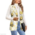 thumbnail image 2 of Chririnla Cute Bee Daisy Pattern, Breathable Women's Sleeveless Blazer Vest for Summer Winter Work, Classic Dressy Women's Sleeveless Waistcoat, 2 of 11