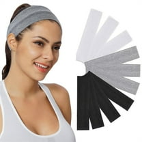 Sweat Wicking Stretchy Headband,Soft Cotton Hairnet,White Gray Black Headbands,Fashion Elastic Headbands,Non Slip Headband,Women Girls Hair Accessories (Set of 9)