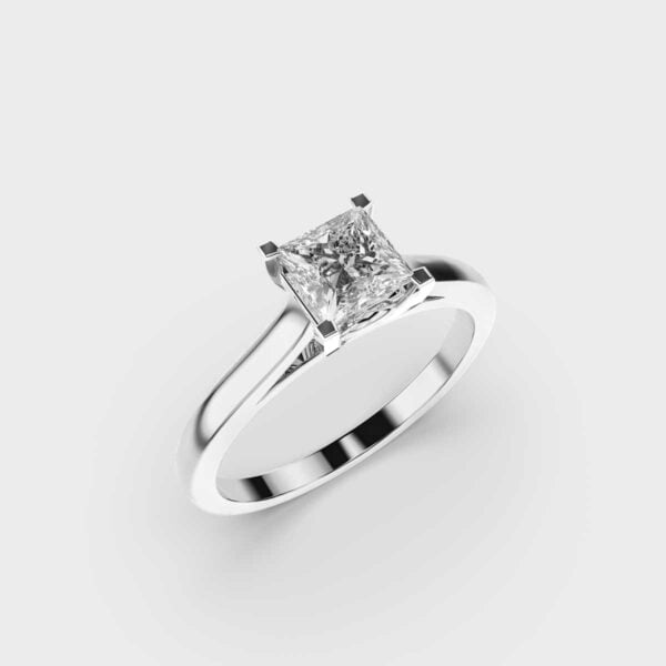 1 Carat Beautiful IGI Certified Lab Grown Diamond Engagement Ring for Women 10K White Gold | Princess Cut Lab Created Solitaire Diamond Rings | Size 7 Diamond-Capitals