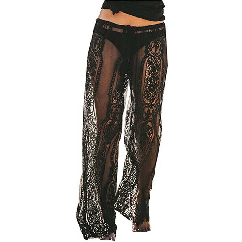 Multitrust Multitrust Women Lace Bikini Cover Ups See Through Long