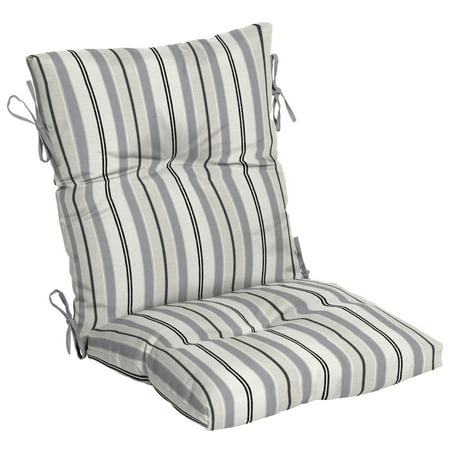 Better Homes & Gardens 44" x 21" Grey Stripe Rectangle Outdoor Chair Cushion, 1 Piece