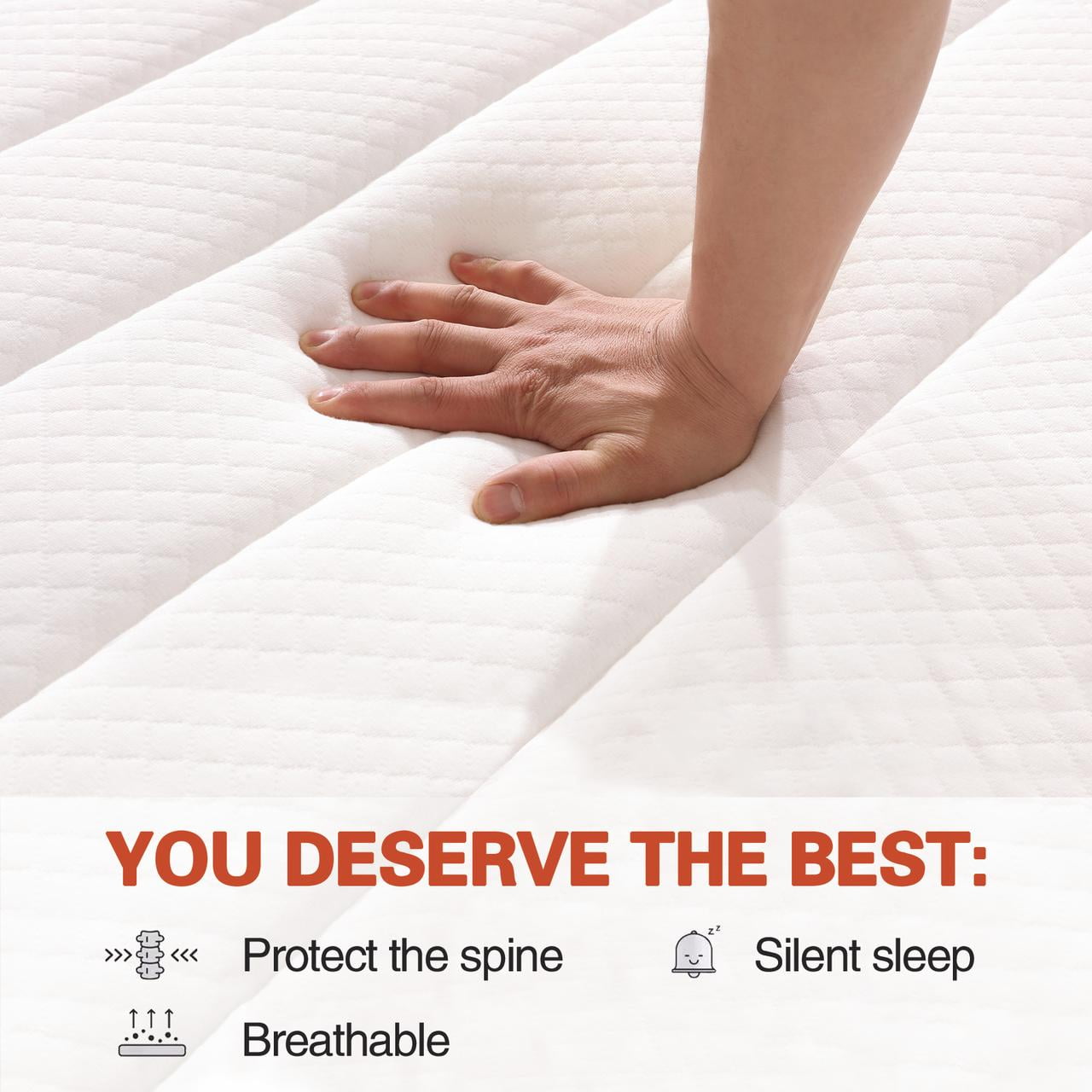 Queen Kid Mattress, 10 inch Cooling Memory Foam and 5-Zone Pocket Innersprings Mattress for Motion Isolation/ Edge Support/Back Pain Relief, Medium Firm