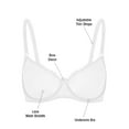 thumbnail image 5 of Wingslove Women's Sexy 1/2 Cup Lace Bra Balconette Mesh Underwired Demi Shelf Bra Unlined See Through Bralette,White 38B, 5 of 8