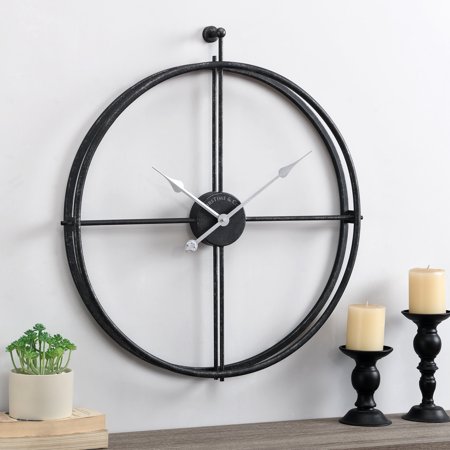 FirsTime & Co. Black Alwan Wall Clock, Industrial, Analog, 25 x 2.5 x 27.75 in
