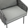 thumbnail image 4 of Christopher Knight Home Modern 4-Piece Outdoor Rope Woven Conversation Set, Metal Frame, Grey Cushions, 4 of 13