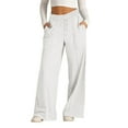 thumbnail image 4 of GiLiling Baggy Sweatpants for Girls, Trendy Oversized Wide Leg Loose Sweat Pants, Elastic High Waist Drawstring Athletic Joggers (White, 12-13 Years), 4 of 6