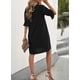 thumbnail image 5 of Vestido camisero con volantes y escote en V para mujer, vestido informal sencillo de verano, 5 of 6