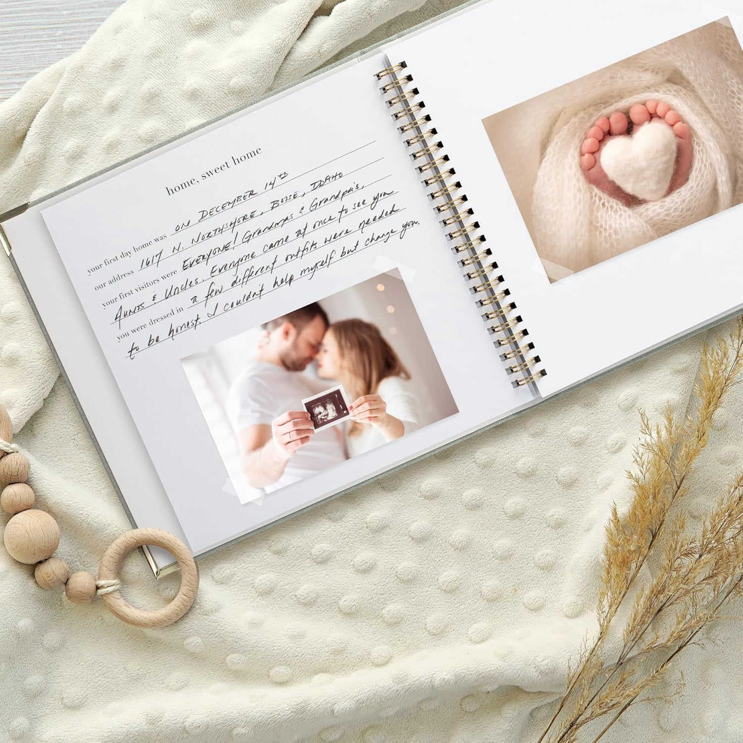 Keepsake Baby Memory Book for Boys and Girls – Timeless First 5 Year Neutral Journal Scrapbook or Photo Album - Record a Milestone Every Event from Birth to Age