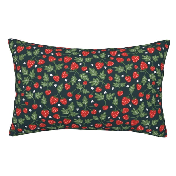 Fotbe Strawberry Funda de Almohada Decorativa Estilo Occidental, Lujo en Algodón, Fundas para Almohadas King, Cojín Estampado para Decoración del Hogar-20"x30"