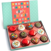 Golden State Fruit Gourmet Birthday Deluxe Chocolate Dipped Sandwich Cookies Gift Box - 12 Pc